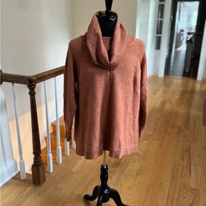Max Studio Cowl Neck Sweater in Warm Rust